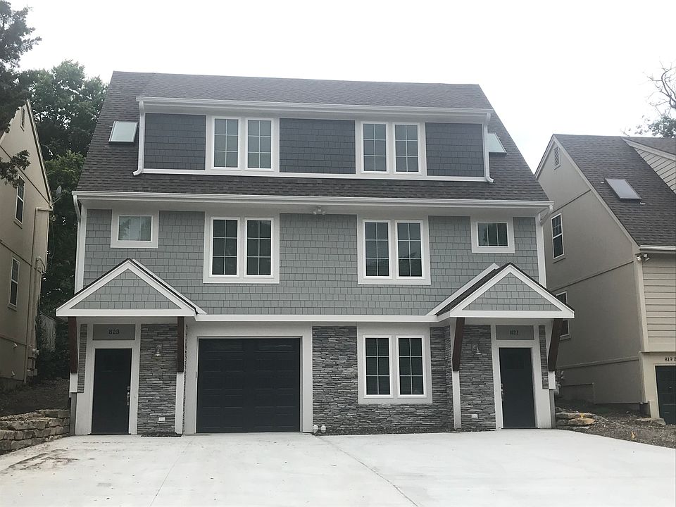 Left unit with Garage. both units are divided in half all the way to top