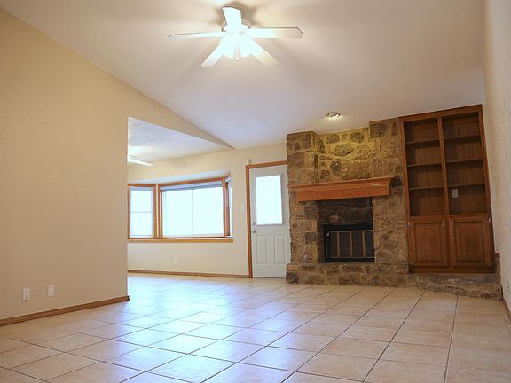 Spacious living room with vaulted ceilings