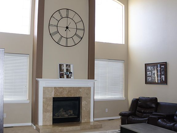 Family room and fireplace