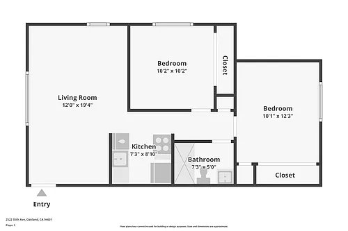 Floor plan Two Bedroom Unit