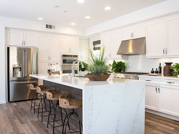 Gorgeous upgraded kitchen island with waterfall ed
