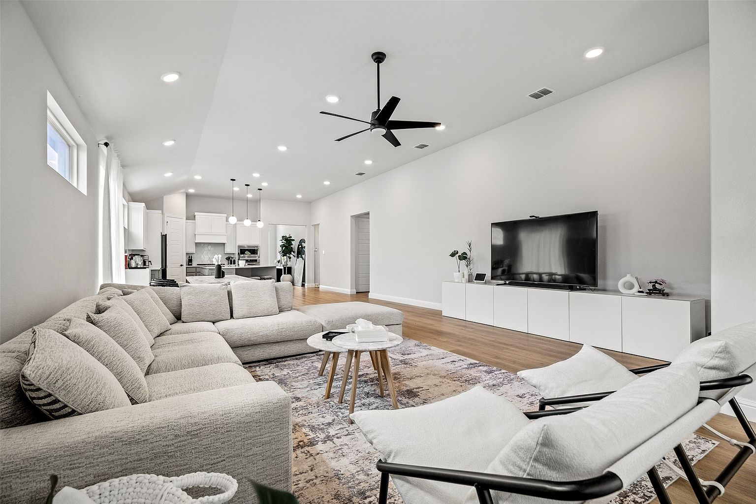Spacious family home with kitchen and living area