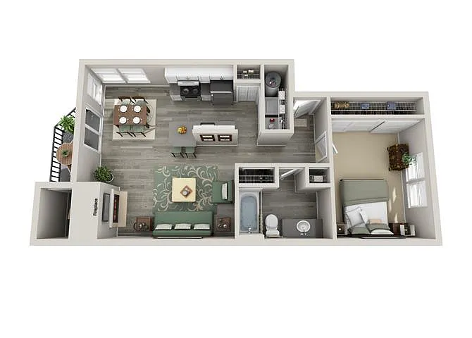 Floor plan 1x1 large