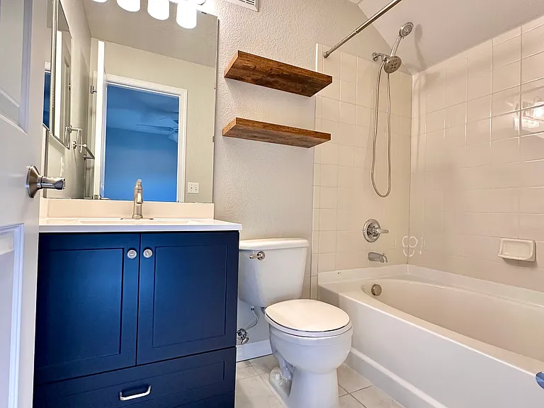 Secondary bedroom full bath. Vanity replaced in September 2024.