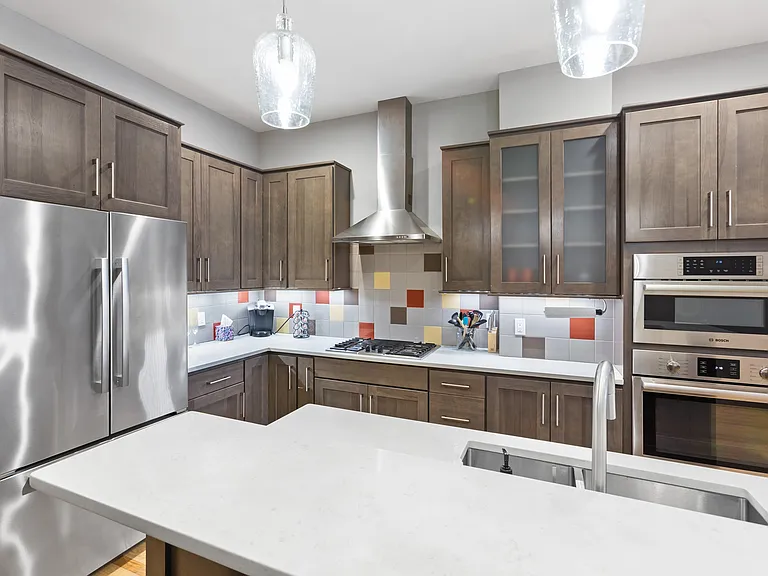 Kitchen - stove and cabinets