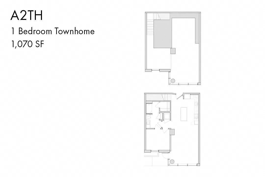 Floor plan A2TH 1 Bedroom Townhouse
