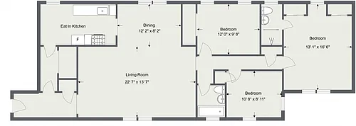 Floor plan Overlook Park 3 Bedroom 2 Bath