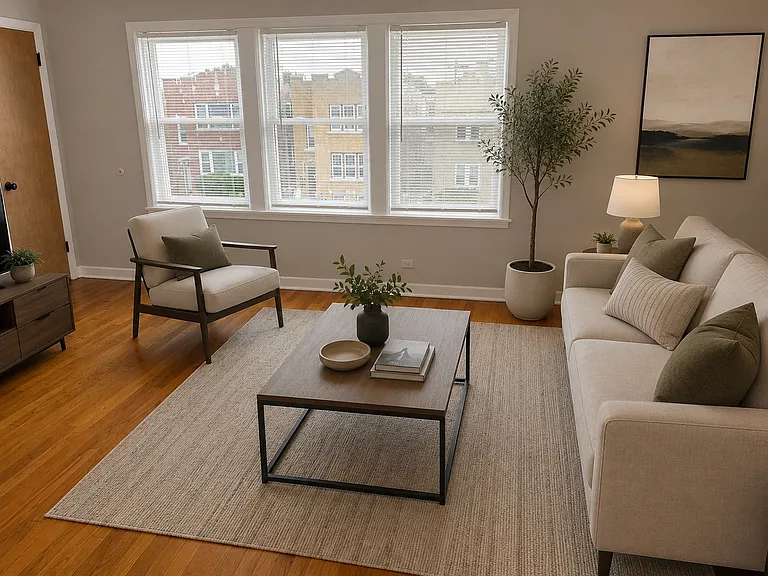 AI staged living room