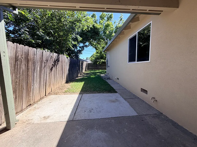 Backyard from sliding door.