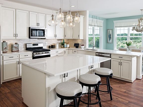 The kitchen of the Summerfield as shown at a model by Brookfield Residential