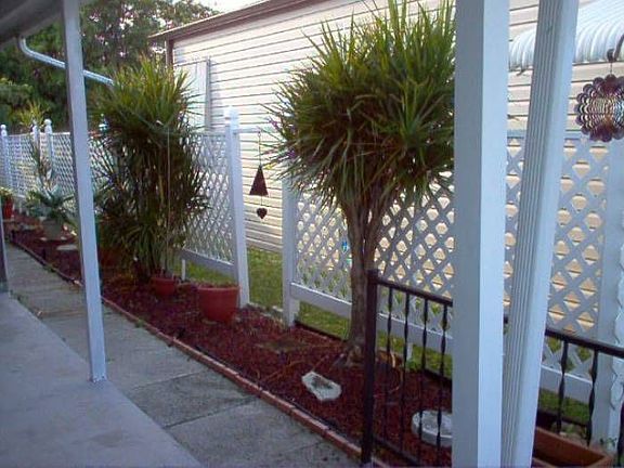 Trellis side landscaping