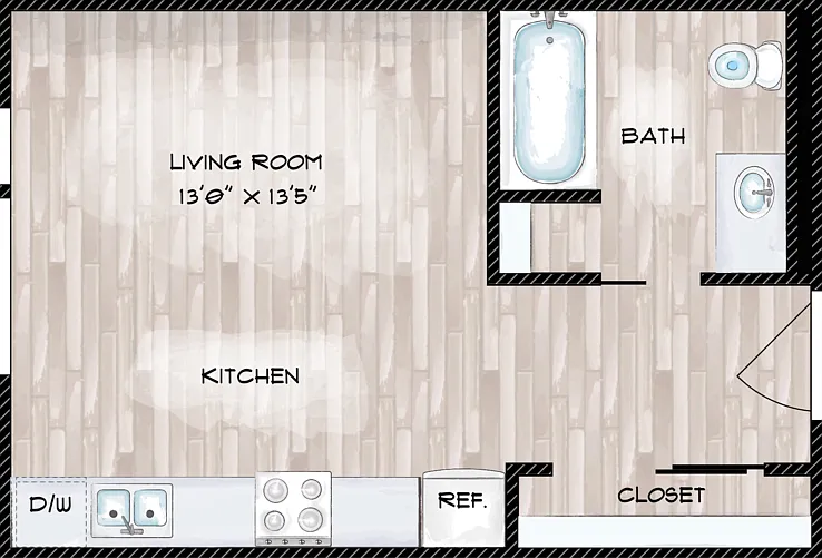 Studio Floorplan Diagram