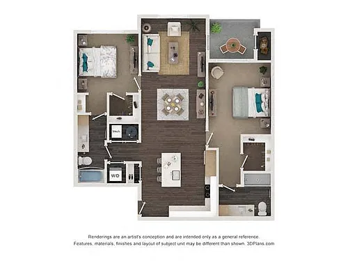 Floor plan B3 2x2 1172 SF