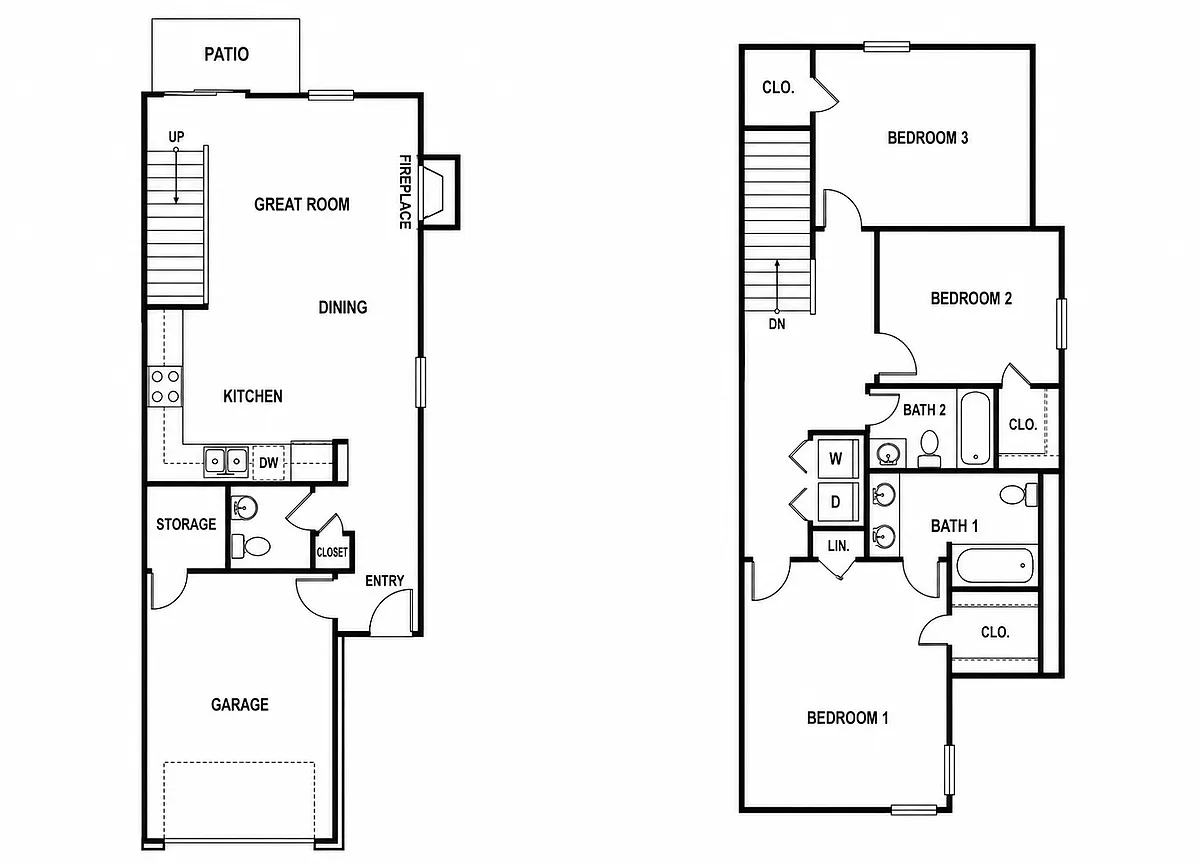 Floor plan 3 Bedroom, Finished Basement