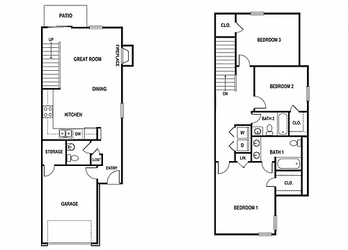 Floor plan 3 Bedroom, Finished Basement