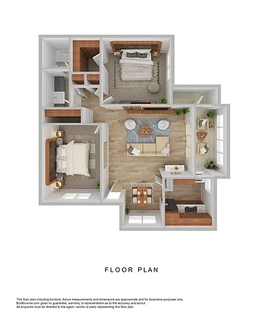 Floor plan 2 Bedroom 1 Bathroom Classic