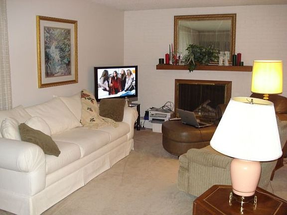 Living room with fireplace