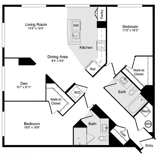 Floor plan D-1 Den