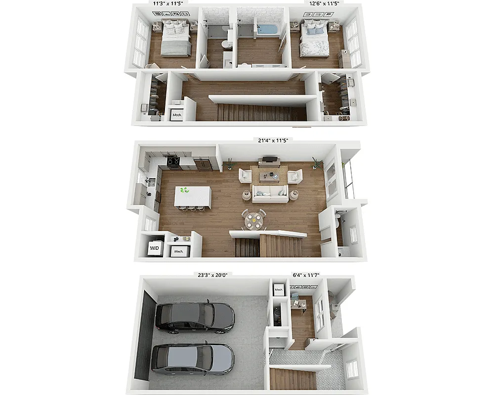 Floor plan Two Bedroom B2.5B