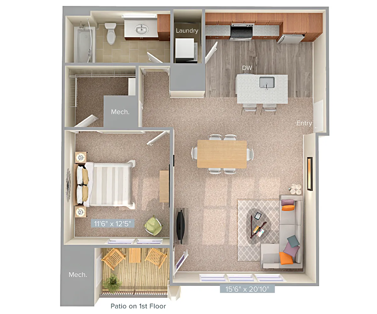 Floor plan A2-2-852sq-fst