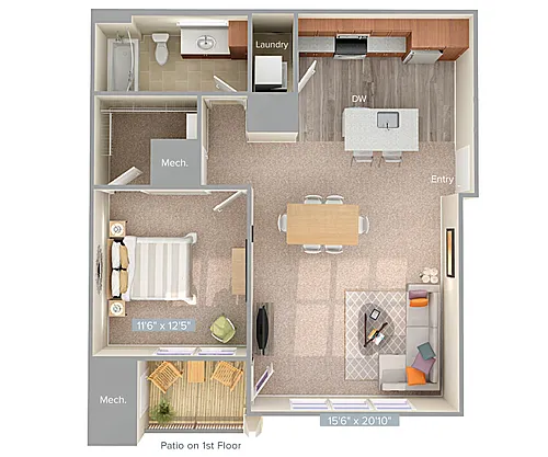 Floor plan A2-2-852sq-fst