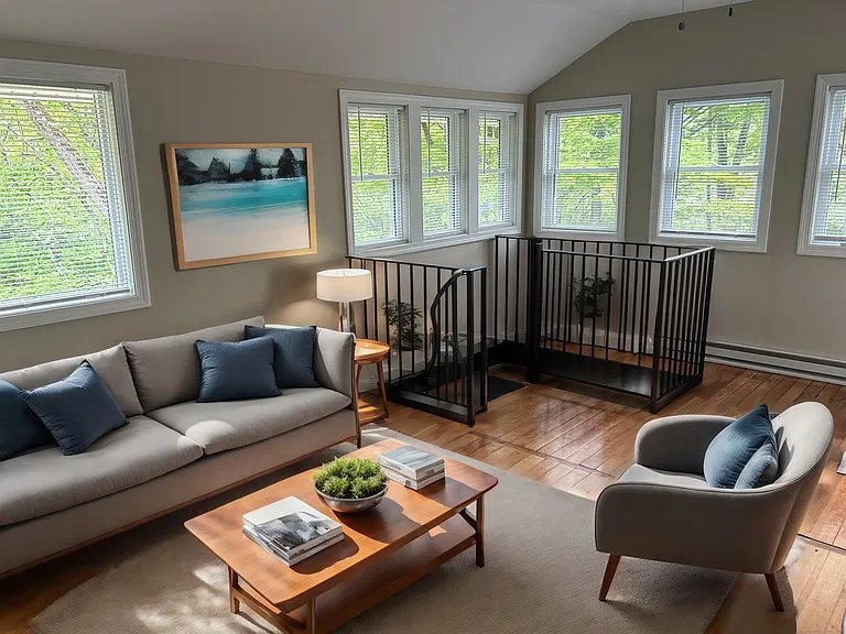 Living area virtually staged