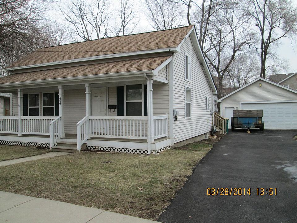 Front of house, new drive, garage