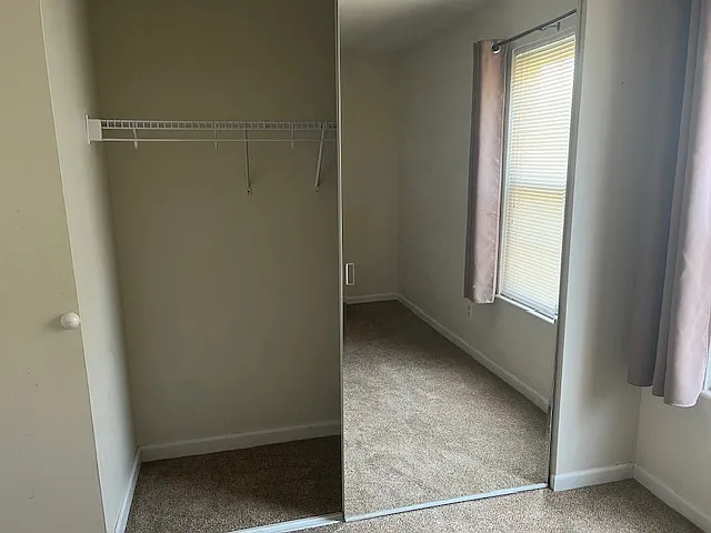 larger mirrored closet in master bedroom.