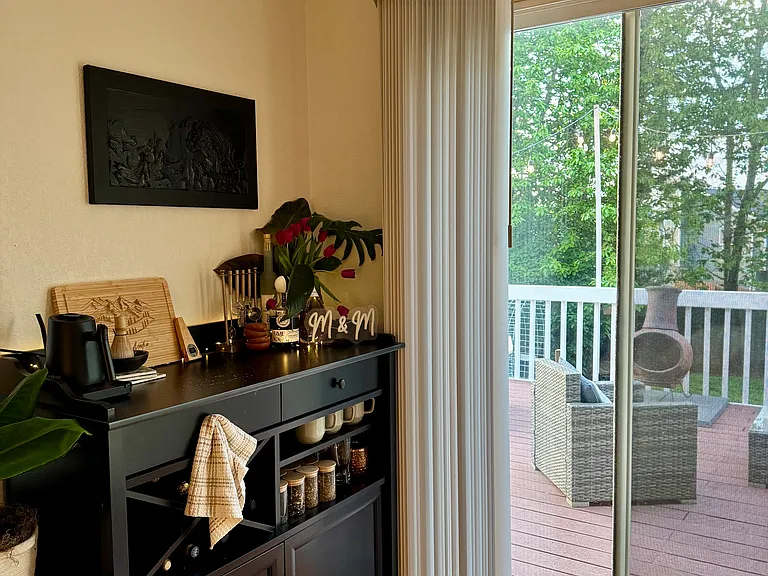 Staged Bar Area Leading to Back Deck