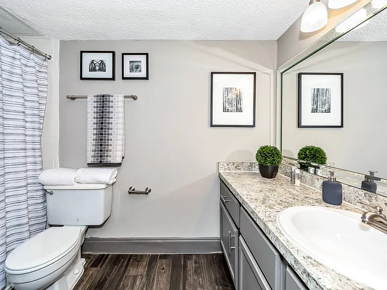 Updated bathrooms with modern fixtures and clean finishes.