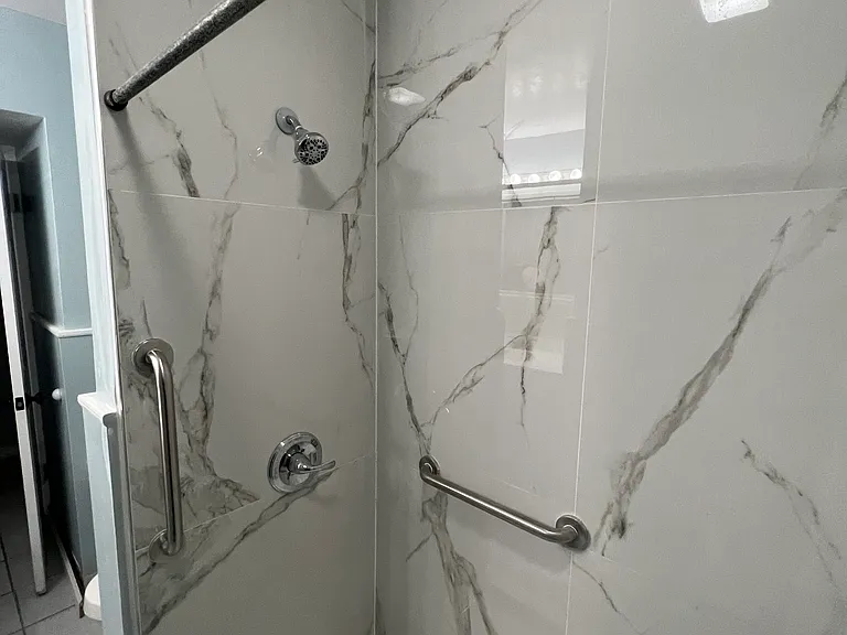 Shower in bathroom