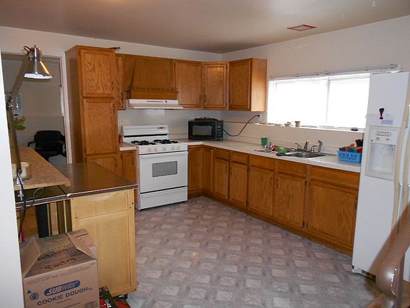 Light abounds this kitchen overlooking the frontyard.