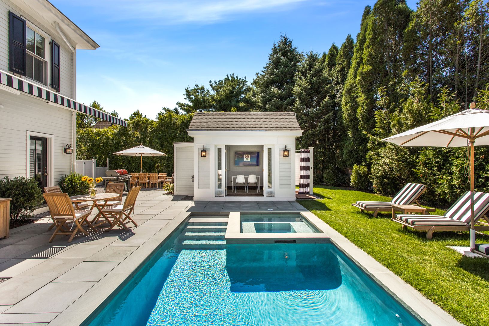  1 Church Street, Heated gunite pool/spa and pool house