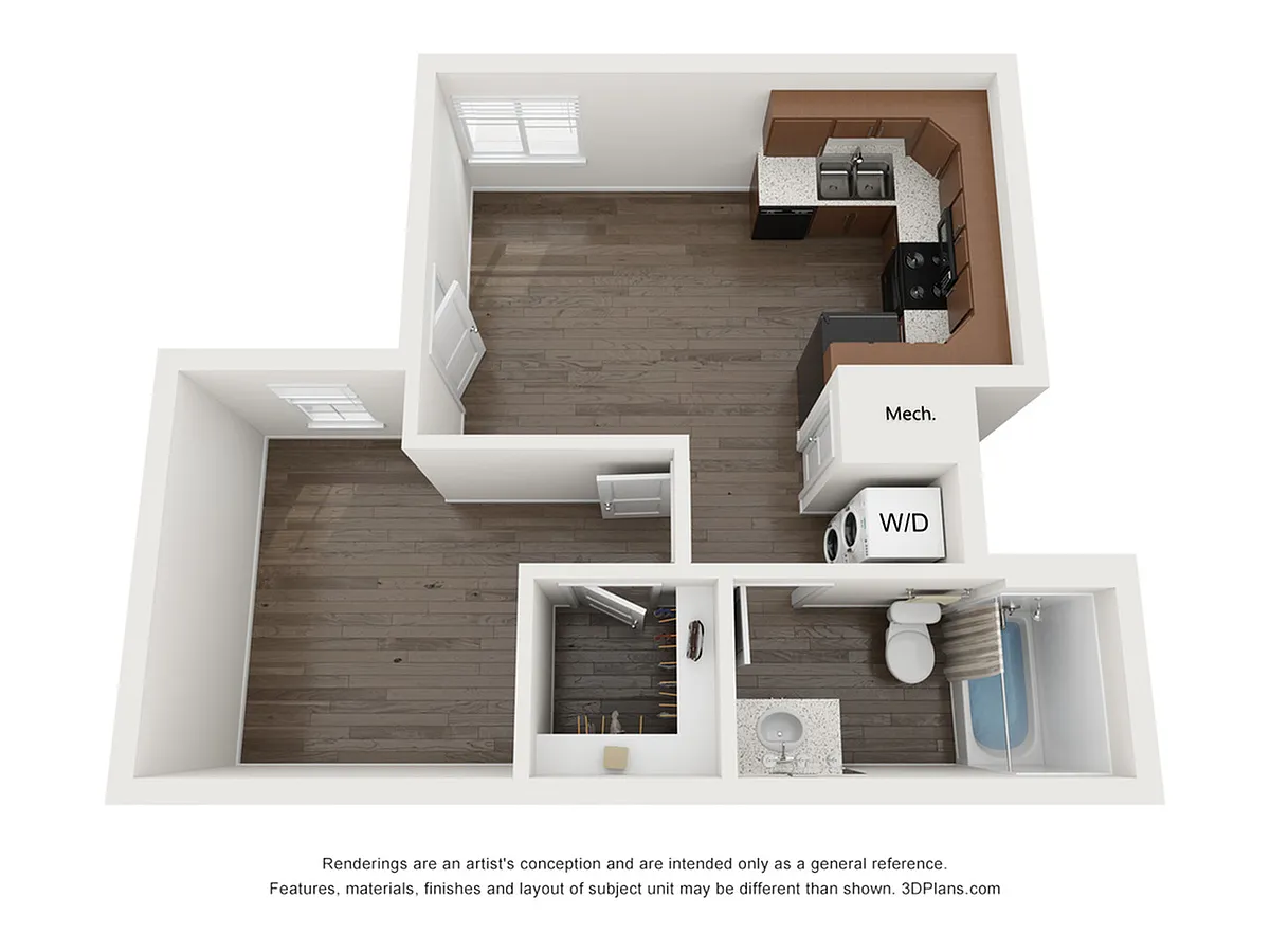 Floor plan A1LUF Floor Plan (w/ Walk-in Closet)