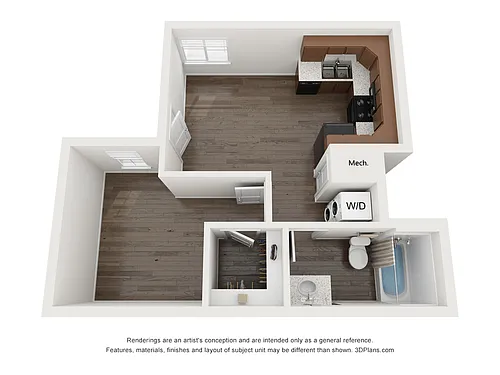 Floor plan A1LUF Floor Plan (w/ Walk-in Closet)