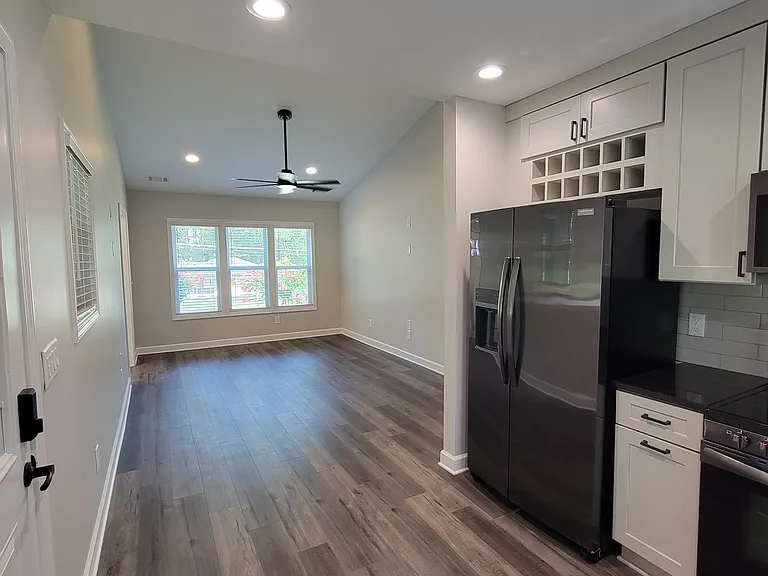View from kitchen to living room.