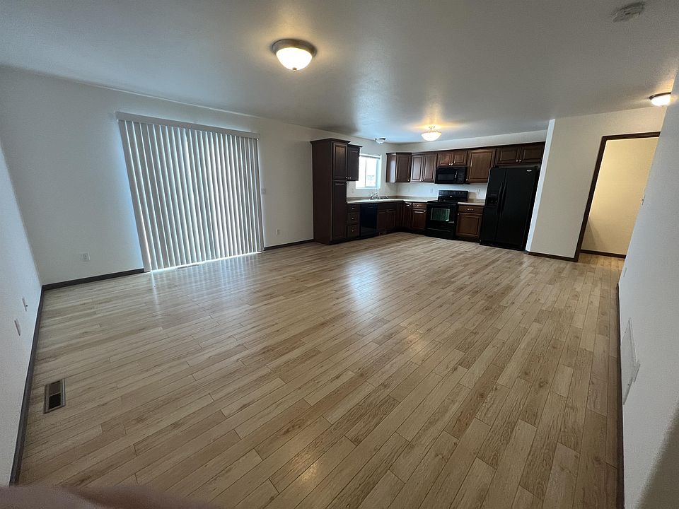 large kitchen/dining/living area on main floor