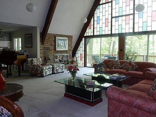 Living Room - Huge and Open with stone fireplace