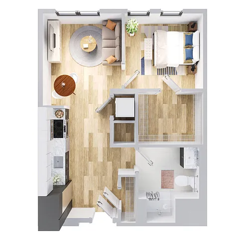 Floor plan 1 BEDROOM