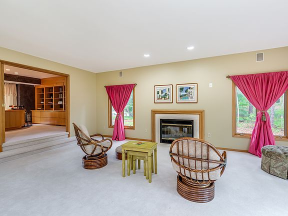 Living Room w/travertine FP