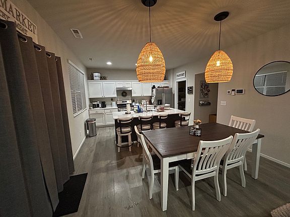 Open concept kitchen, living and dining room