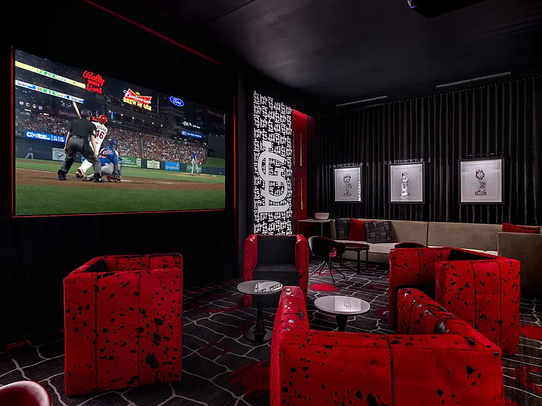 The Entertainment Lounge at One Cardinal Way Luxury Apartments
