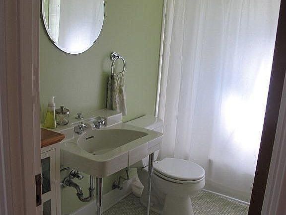 bright, cheery bathroom