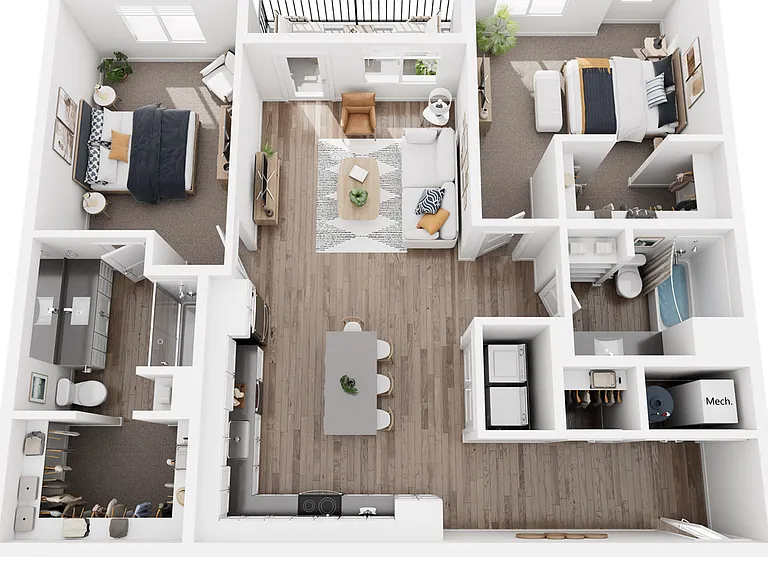 2B-Large Two Bed Two Bath 1,204 Square Feet 2B-Large Two Bed Two Bath 1,204 Square Feet