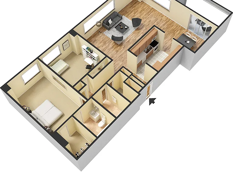 2L2 - 06 Series 1,496 sq ft - 2-2-B-01-3DF 2L2 - 06 Series 1,496 sq ft - 2-2-B-01-3DF