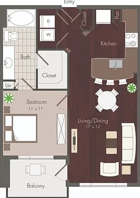 Birdsall | 1 bedroom floor plan | Renovated Birdsall | 1 bedroom floor plan | Renovated