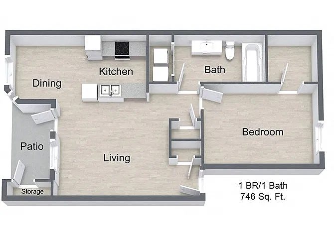 Floor plan One Bedroom