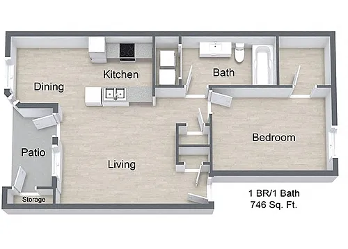 Floor plan One Bedroom