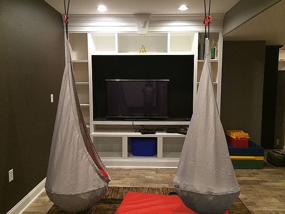 Built in shelving in Bsmt