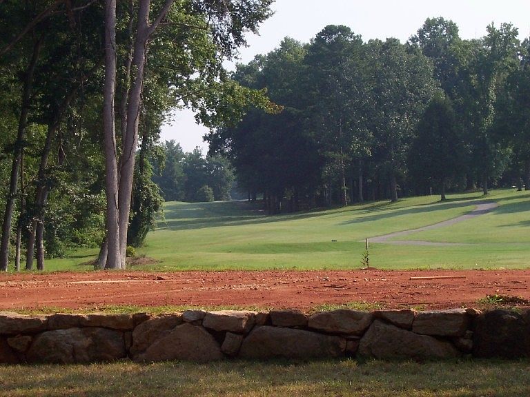 Building pad and view of #2 : Pad wrapped with large Virginia fieldstone